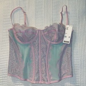 urban outfitters corset top (color sky)
